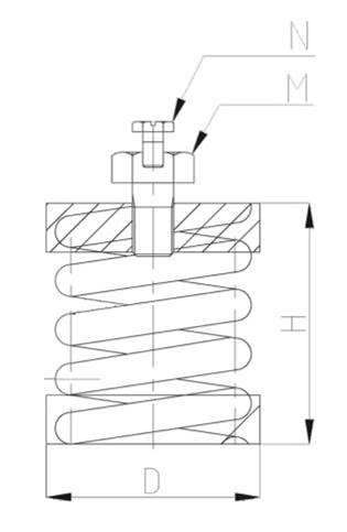 ZTH型<a href='http://www.shihuaxi.cn' target='_blank'><u>彈簧減震器</u></a>結(jié)構(gòu)圖